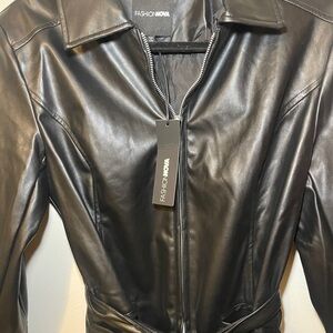 Fashion Nova Sleek Black Leather Jacket